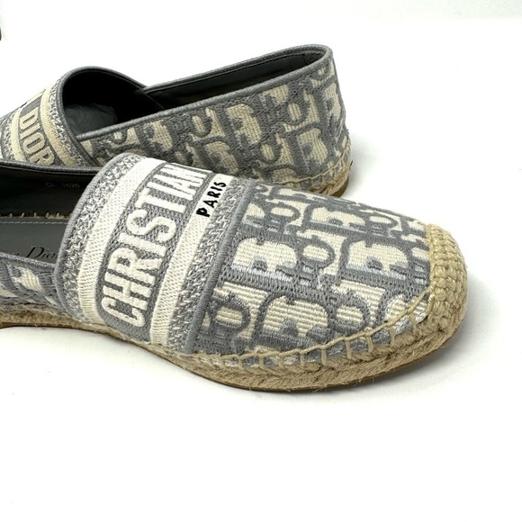 Dior Granville Oblique Espadrilles – Rare Gray Logo Flats, Size 39 (US 9), NWT - Picture 6 of 12